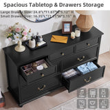 Joaxswe Bedroom Dresser Sets, 54" Wide 7 Drawers Dresser and 45" Tall 5 Drawers Dresser, Wooden 2 Piece Bedroom Furniture Set, Chest of Drawer for Bedroom, Home, Living Room, Hallway, Black