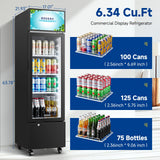 BODEGACOOLER Beverage Refrigerator and Cooler, 6.34 Cu. Ft Commercial Refrigerators for Drink, Beer, Tall Commercial Cooler