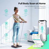 RunStar Smart Scale for Body Weight, 8 Electrodes High Precision Digital Bathroom Scale with Set Functions Handle, Body Composition Scale for Over 50 Metrics, 400lbs, Blue-Black