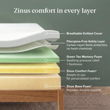 Zinus Green Tea Memory Foam Mattress 12 Inch, Pressure-Relieving Comfort & Full-Body Support, Naturally Fresh, Medium Firm Feel, CertiPUR-US & Oeko-TEX Certified Safe Materials, Queen