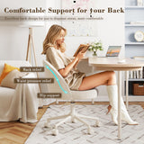 EnHomee Vanity Chair with Wheels, Small Office Chair with Back
