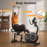 YOSUDA PRO Recumbent Exercise Bike for Home Use with Resistance Bands-Recumbent Bike with Smart Workout APP, Comfortable Seat, Pulse Sensor & 16-level Resistance YOSUDA