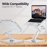 360° Rotating Laptop Stand for Desk Adjustable Height, Ergonomic Laptop Riser Standing Desk Converter
