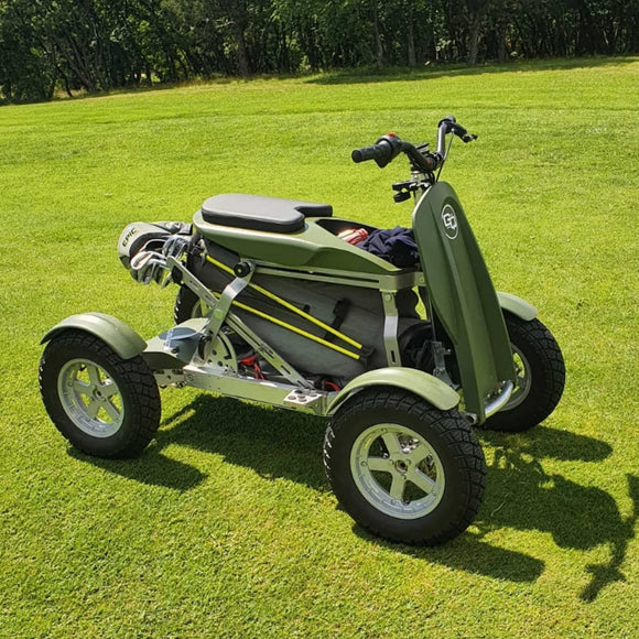 Golf Quad Electric Single Rider Golf Cart by The Golfather, Compact 4 Wheel Revolutionary Folding Design