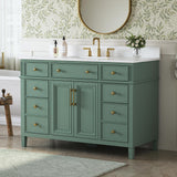 DELUXE LIVING 48" Bathroom Vanity with Sink, Fully Assembled, Sea Green