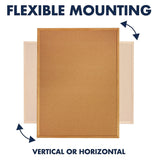 Quartet Cork Bulletin Board 96"W x 48"H Pin Board, Oak Finish Frame (308)