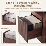 Seang 31" Fluted 3 Drawer Lateral File Cabinet,Walnut