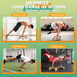 MIUONO Parallettes Push Up Bar, Oak Wood Calisthenics Equipment for Home Gym with Non-Slip Base, Handstand Trainer Push Up Handles