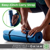 Gaiam Essentials Thick Yoga Mat Fitness & Exercise Mat with Easy-Cinch Carrier Strap, Purple, 72"L X 24"W X 2/5 Inch Thick, 10mm Gaiam