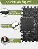 innhom Gym Flooring Gym Mats Exercise Mat for Floor Workout Mat Foam Floor Tiles for Home Gym Equipment Garage, 12 Black innhom