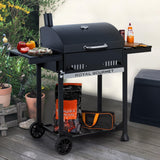 Royal Gourmet CD1824ET Movable Charcoal BBQ Grill with Foldable Side Tables, Outdoor Barbecue Grill with 470 Sq. In. Cooking Area for Outdoor Picnic and Camping Grilling, Black