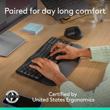 Logitech Wave Keys & Lift Vertical Mouse Ergonomic Wireless Combo, Graphite