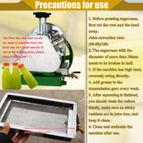 HayWHNKN Manual Sugar Cane Juicer 3 Rollers Sugar Cane Juice Extractor Sugarcane Press Juicer 2.36IN Inlet High Juicing Rate Sugarcane Press Machine with 2 Peeling Knives, 10.6IN Crank Wheel