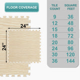Sorbus 80 Sq. Ft. Wood Grain Floor Tiles Foam Mat EVA Interlocking Mats Tile 3/8-Inch Thick Flooring Wood Puzzle Exercise Mats w/Borders - Home Playroom Basement, Apartment, Trade Show, Baby, Dance