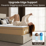 BedStory Extra Firm King Size Mattress 14 Inch, Hybrid Mattress for Back Pain Relief & Heavy People, Zoned Lumbar Support, No Sagging Pocket Spring Mattress in a Box, Made in USA, 10-Year Warranty