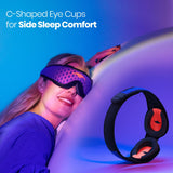 Manta Pro Sleep Mask - 100% Light Blocking Sleep Mask for Side Sleepers, Breathable and Comfortable, Spacious & Zero Pressure for Long Lashes, Perfect for Sleep/Travel/Nap/Shift Work