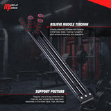 MuscleForge 3-Bar Leg Stretcher for Splits and Adductor Stretch - Legs Spreader to Over 180° Split Machine Trainer Groin Flexibility Ballet Stretching Equipment with Padded Grips and Strap Attached MuscleForge