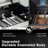 MFSTUDIO 7 Burner BBQ Gas Propane Grill with Searing Side Burner, Porcelain-Enameled Cast Iron Grates and Dual-Side Griddle Combo