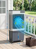 4000CFM Swamp Cooler, 4-IN-1 Evaporative Air Conditioners With 18.4 Gal Water Tank, 4 Ice Packs, Remote, 12H Timer, 120°Oscillation, 36”Portable Cooling Fan with 3 Modes&Speeds for Bedroom Indoor Room