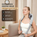 PERLEVI Shiatsu Neck and Shoulder Massager with Heat, Cordless Rechargeable, Hand-Free/Handheld, Deep Tissue Pain Relief for Trapezius, Portable for Home/Office/Travel, Ideal Gift for Women/Men