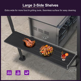 PURPLE LEAF Grill Gazebo Hardtop 6.5' x 12' Aluminum Side Shelves, Gray