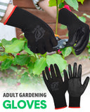 Honeydak 36 Pairs Gardening Gloves for Men Women Breathable Rubber Coated Garden Gloves(Black, Green)