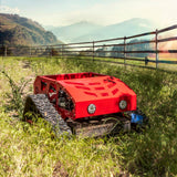 Lawn Mower, Remote Control Lawn Mower, Small Crawler Oil-Electric Hybrid Four-Wheel Drive Lawn Mowing and Weed Whacker