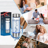 Hydrogen Water Bottle Generator - Portable Hydrogen Water Ionizer Machine SPE PEM Tech, Rechargeable Hydrogen Rich Water Glass Bottle for Home Gym Office and Travel Hydrogen Bottle