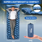 Sleeping Pad for Camping- Ultralight Inflatable Sleeping Mat with Built-in Foot Pump & Pillow, Upgraded Compact HiiPeak