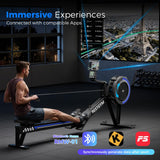 Rowing Machines for Home, Adjustable Air Resistance Rower Machine with Extra Long Rail, Ergonomic Comfort Seat, Device Holder, Easy Storage