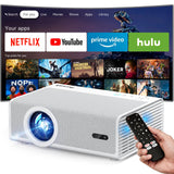 【Officially-Licensed APP & 1800 ANSI】Smart Projector with WiFi and Bluetooth, Pericat 4K Support Portable Outdoor Movie Bluetooth Proyector, Native 1080P Projector for Bedroom/ Home / Wall /Ceilling