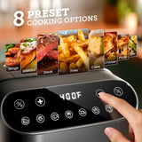 Kismile 5QT Glass Air Fryer, BPA-Free Non Toxic AirFryer with Digital Touch Control, 1500W Portable Airfryer, Dishwasher Safe Basket, Up to 400°F, Cooks with 95% Less Oil(Black)