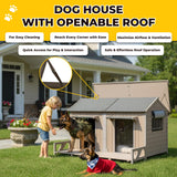 Extra Large Outdoor Wooden Dog House for 2 Dogs, Weatherproof Kennel