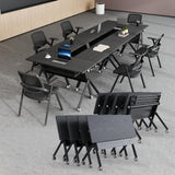 Conference Table, Round | Rectangular Training Table, Mobile Modular Meeting Room Table with Locking Wheels