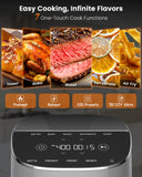 Nuwave Brio Plus Air Fryer 8 Qt, New & Improved, PFAS-FREE, 7 Digital One-Touch Cook Functions that AIR FRY, BAKE, ROAST, DEHYDRATE, TOAST, REHEAT, PREHEAT, 150 Presets, 50°F~400°F (Cool Gray)