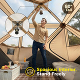Camping Tent, 4 Person Tent for Camping, Setup in 60 Seconds, 4 Person Pop up Tents, Hub Tents, Water-Resistant, Windproof, Instant Cabin Tents with Rainfly & Carry Bag for Outdoor Camping