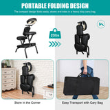 Nova Microdermabrasion Portable Massage Chair Foldable Tattoo Therapy Chair 4 Inches Thickness Sponge Face Cradle Spa Salon Massage Chair (Black)