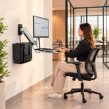 Mount-It! Monitor Wall Mount Arm, Keyboard Tray & CPU Holder, Sit-Stand
