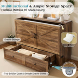 LUXOAK Twin Murphy Cabinet Bed with with Storage & Charging Station