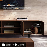 NessCarsti 94.48 Inch Mid Century Modern TV Stand for Living Room, Walnut