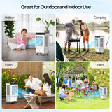 ROVSUN 7.9Gal Portable Swamp Cooler, 2300CFM Evaporative Air Cooler with Auto Oscillating, Remote, 3 Speeds, 12H Timer & 4 Ice Packs, 3-IN-1 Humidifying Cooling Fan Indooor Outdoor Patio Garage
