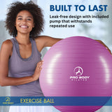 ProBody Pilates Exercise Ball - Multiple Sizes Gym Grade Balance Ball for Fitness, Workout, Pregnancy & Physical Therapy, Stability Yoga Ball Chair (Purple, 55 cm)