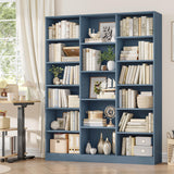 Triple Wide Bookshelf, 6 Tier Large Bookshelf, Bookcase with 17 Open Display Shelves
