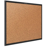 Quartet Cork Bulletin Board 36"W x 24"H Pin Board, Black Aluminum Frame (2303)