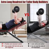 XDDIAS Adjustable Weight Bench, Workout Bench with Leg Extension and Preacher Curl Pad, Weight Bench for Home Gym, Foldable Exercise Bench, Quick Adjustment Incline Bench Press XDDIAS