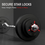 Yaheetech Barbell Weight Set - Olympic Curl Bar & 6 Olympic Weights & 2 Olympic Barbell Clamps for Lifts 44LB Yaheetech