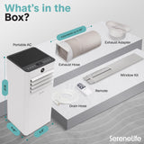 SereneLife 8000 BTU Portable Air Conditioner, Small AC with Dehumidifier and Fan, Wifi Function, Mini AC Unit with 350 Sq. Ft. Coverage, Timer Settings Up to 24 Hours, Includes Remote Control