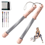 WITSPARKLLE Ropeless Battle Ropes, Adjustable Cordless Battle Ropes with Resistance Springs, Weighted Portable Workout Rope for Home Gym, Low-Impact HIIT Training Equipment for Men & Women (Pink)