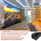 Elite Screens Kestrel Tab-Tension 3 CineGrey 4D, 150 inch 16:9, Standard Throw ISF Ceiling Ambient Light Rejecting (CLR/ALR) Electric Floor-Rising Projector Screen, Programmed Remote Kit, FTE150H3-C4D