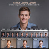 Desk Ring Light with Stand for Computer, Zoom Lighting for Video Calls